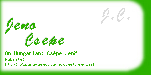 jeno csepe business card